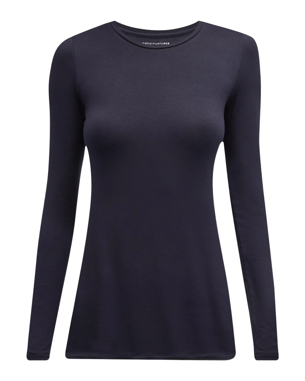 Soft Touch Flat-Edge Long-Sleeve Crewneck Top Soft Touch Flat-Edge Long-Sleeve Crewneck Top