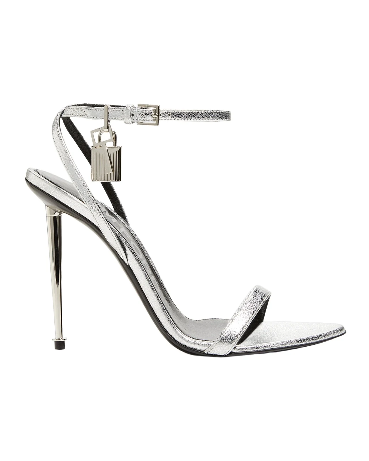 Tom Ford Padlock Metallic Stiletto Sandals