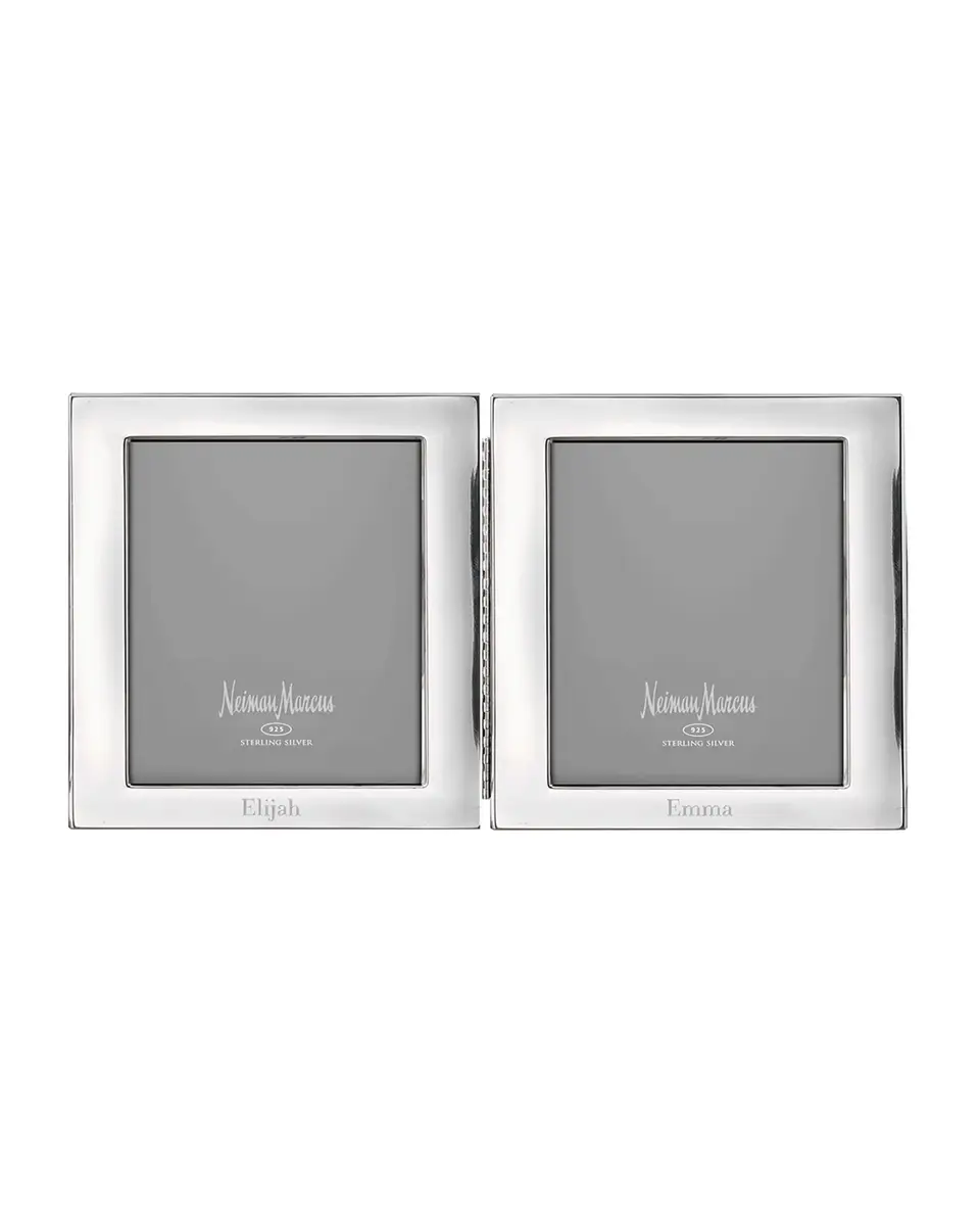 Cunill America Tiffany Plain Hinged Double Personalized Frame | Thumbnail 2 Cunill America Tiffany Plain Hinged Double Personalized Frame | Thumbnail 2