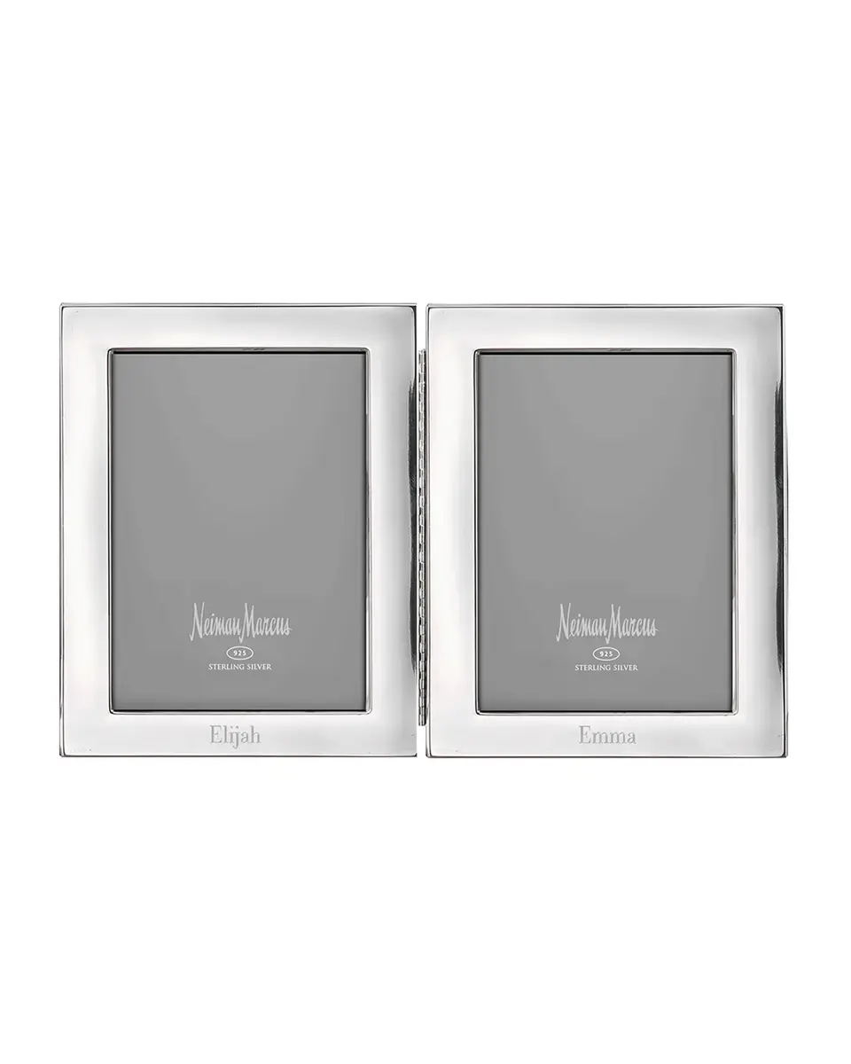 Cunill America Tiffany Plain Hinged Double Personalized Frame | Image 1 Cunill America Tiffany Plain Hinged Double Personalized Frame | Image 1