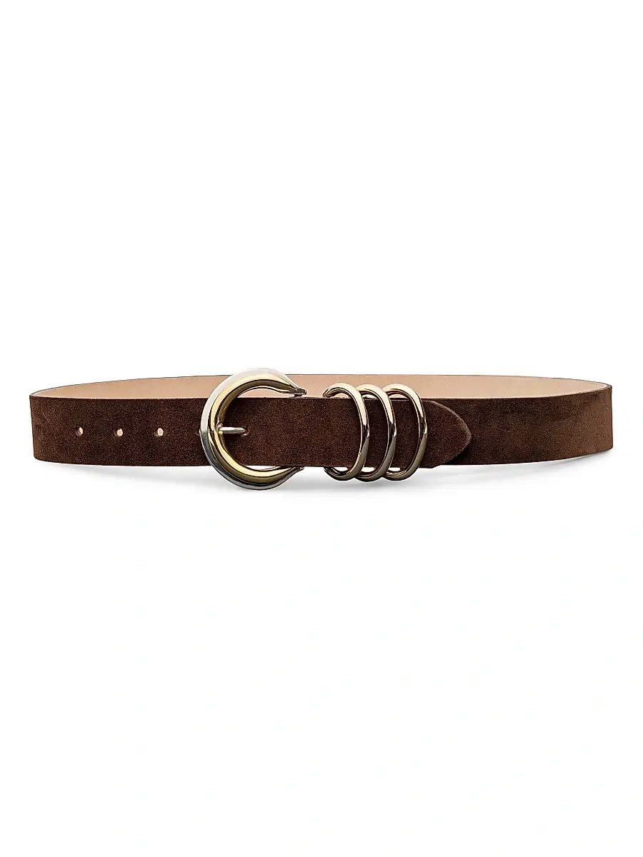 L'Agence Women's Two-Tone Buckle Suede Belt