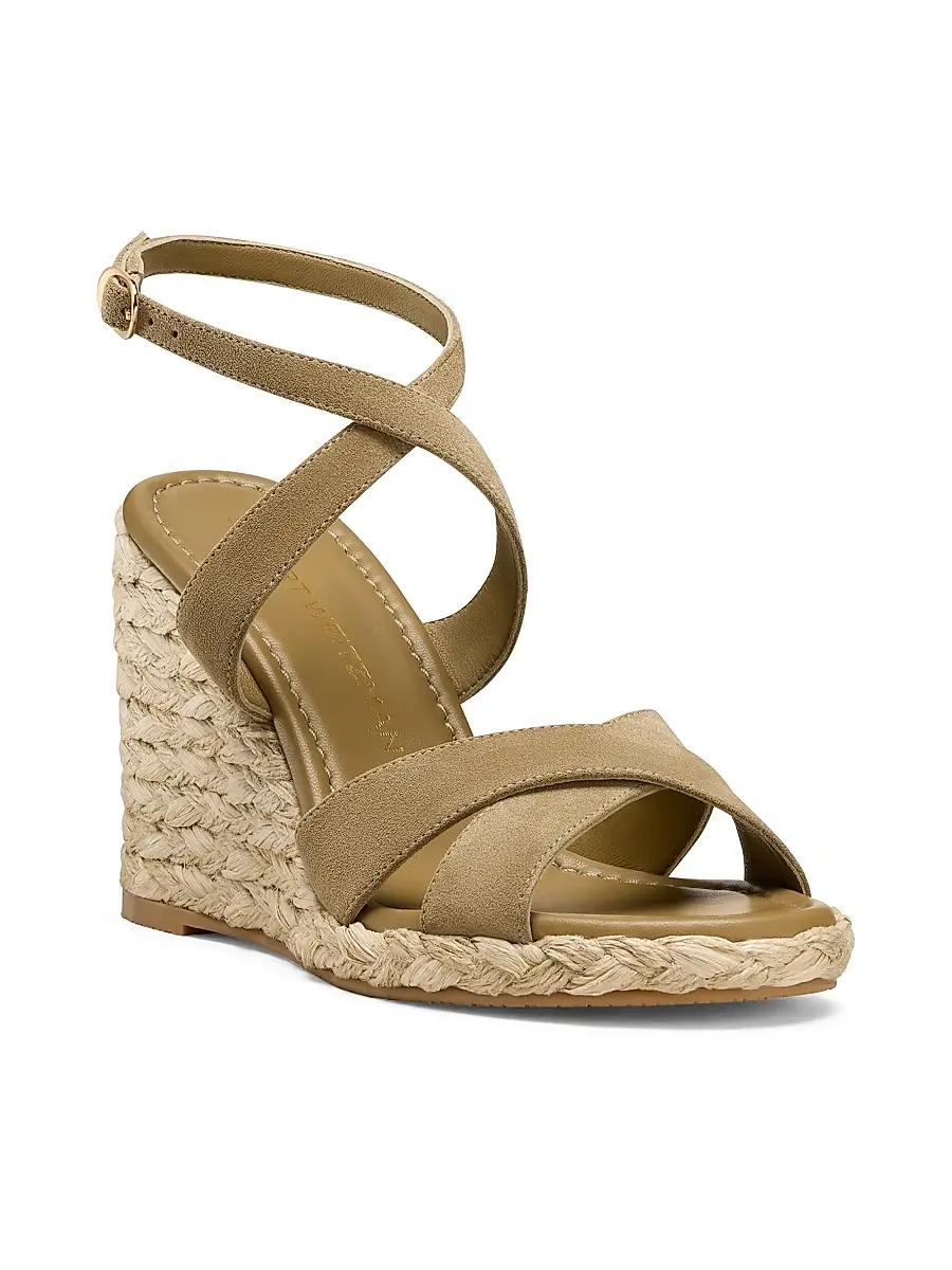Stuart Weitzman Women's Alyssa Snake-Embossed Leather Wedge Sandals | Thumbnail 2 Stuart Weitzman Women's Alyssa Snake-Embossed Leather Wedge Sandals | Thumbnail 2