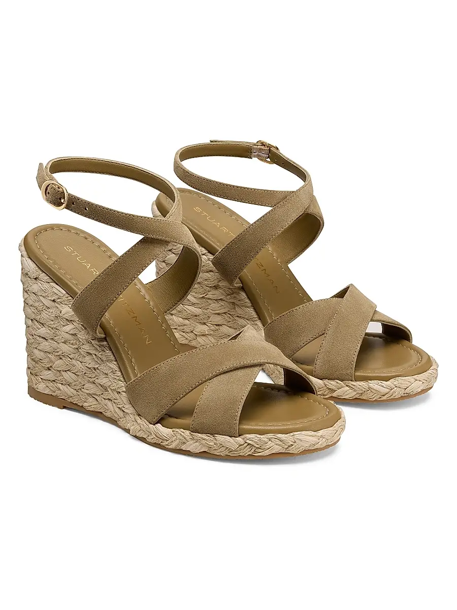 Stuart Weitzman Women's Alyssa Snake-Embossed Leather Wedge Sandals | Thumbnail 3 Stuart Weitzman Women's Alyssa Snake-Embossed Leather Wedge Sandals | Thumbnail 3