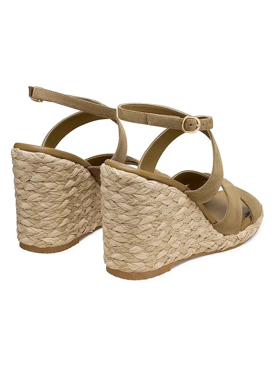 Stuart Weitzman Women's Alyssa Snake-Embossed Leather Wedge Sandals | Thumbnail 4 Stuart Weitzman Women's Alyssa Snake-Embossed Leather Wedge Sandals | Thumbnail 4