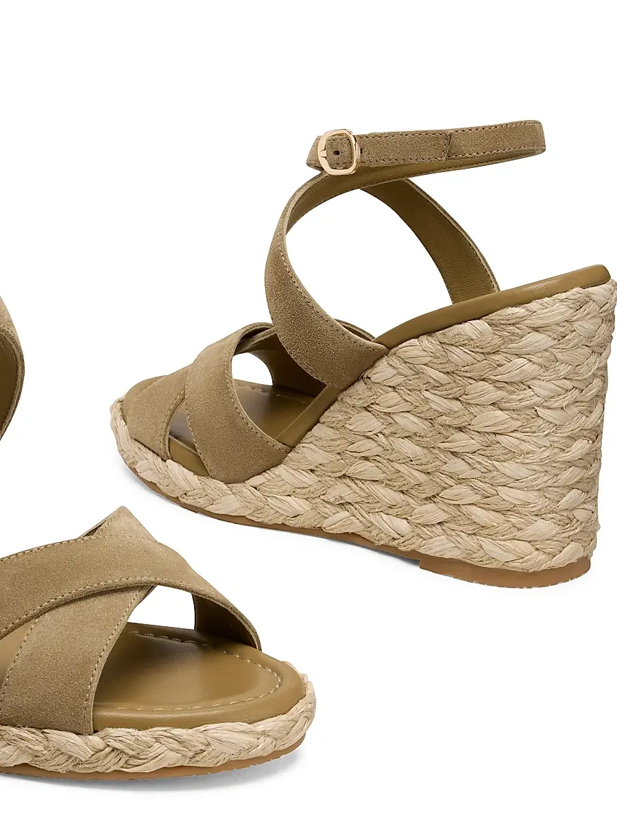 Stuart Weitzman Women's Alyssa Snake-Embossed Leather Wedge Sandals | Thumbnail 5 Stuart Weitzman Women's Alyssa Snake-Embossed Leather Wedge Sandals | Thumbnail 5