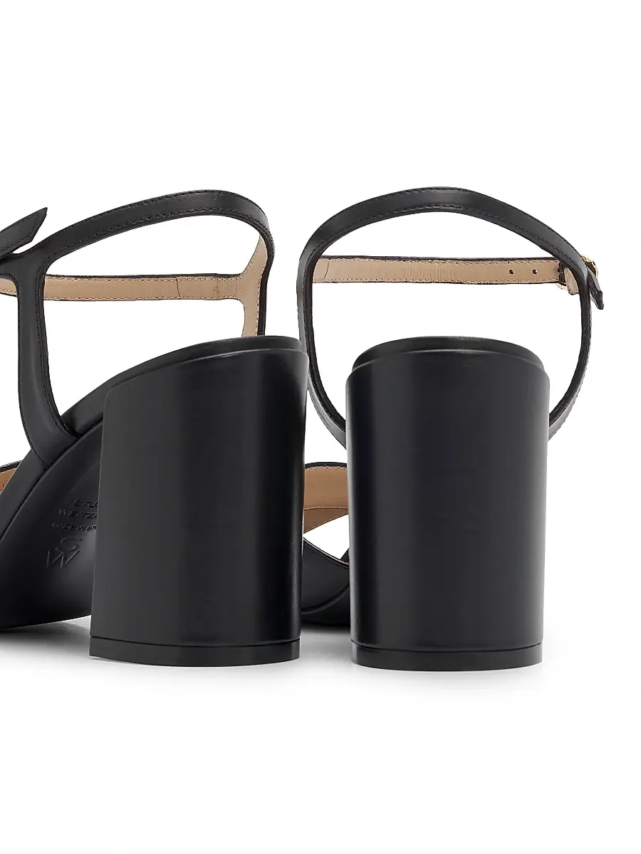 Stuart Weitzman Women's Alyssa 85MM Leather Block Sandals | Thumbnail 3 Stuart Weitzman Women's Alyssa 85MM Leather Block Sandals | Thumbnail 3