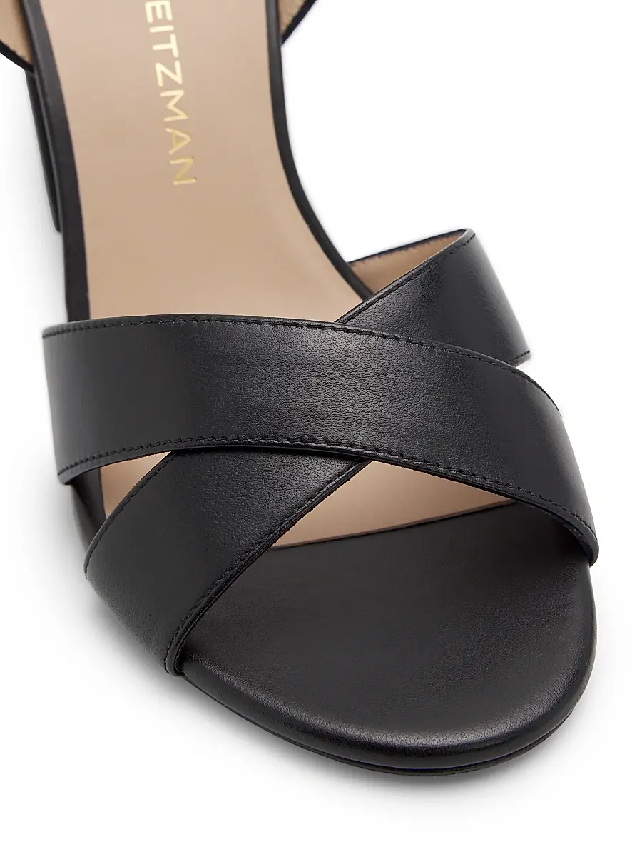 Stuart Weitzman Women's Alyssa 85MM Leather Block Sandals | Thumbnail 6 Stuart Weitzman Women's Alyssa 85MM Leather Block Sandals | Thumbnail 6