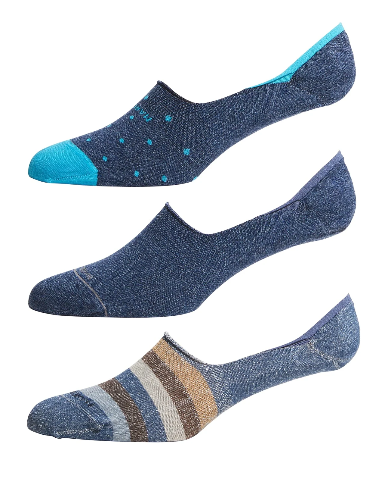 Marcoliani Men's 3-Pack Invisible Socks
