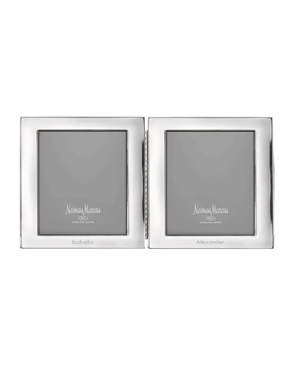 Cunill America Tiffany Plain Hinged Double Personalized Frame | Thumbnail 2 Cunill America Tiffany Plain Hinged Double Personalized Frame | Thumbnail 2