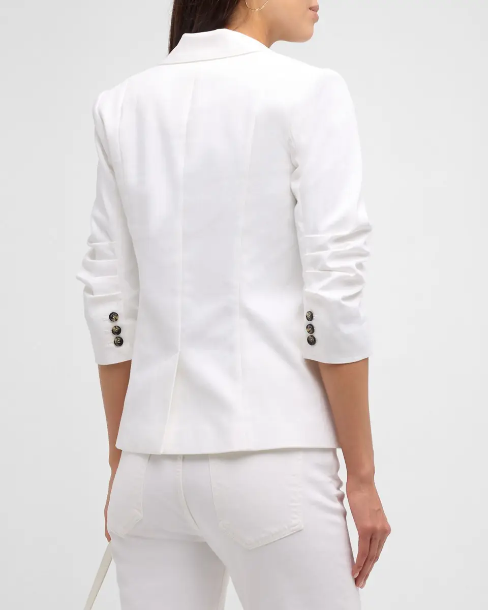 Cinq à Sept Khloe 3/4-Sleeve White Denim Blazer | Thumbnail 3