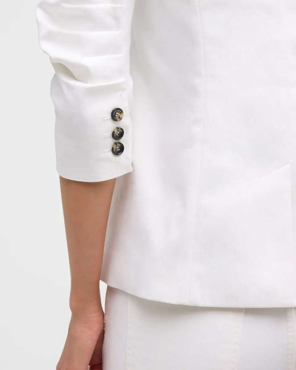 Cinq à Sept Khloe 3/4-Sleeve White Denim Blazer | Thumbnail 5