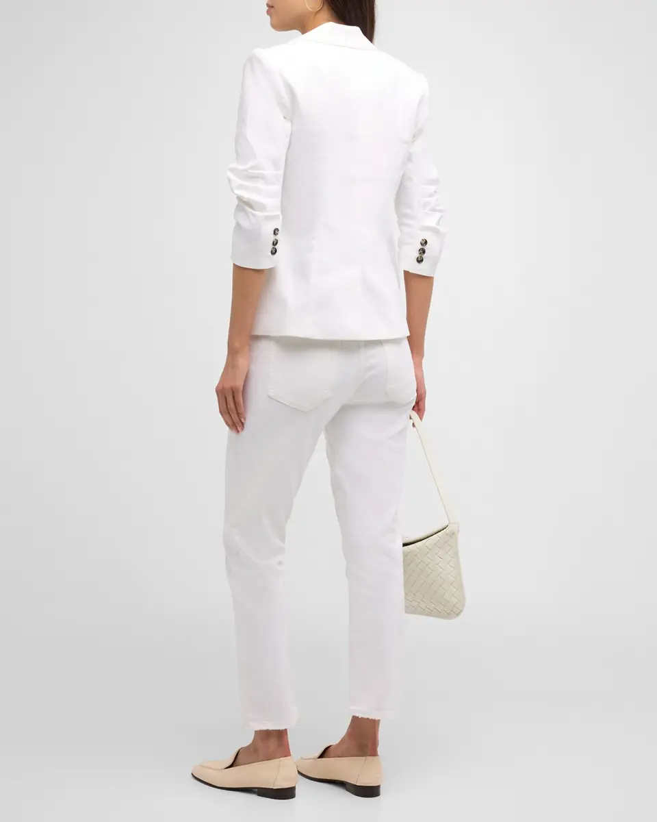 Cinq à Sept Khloe 3/4-Sleeve White Denim Blazer | Thumbnail 6
