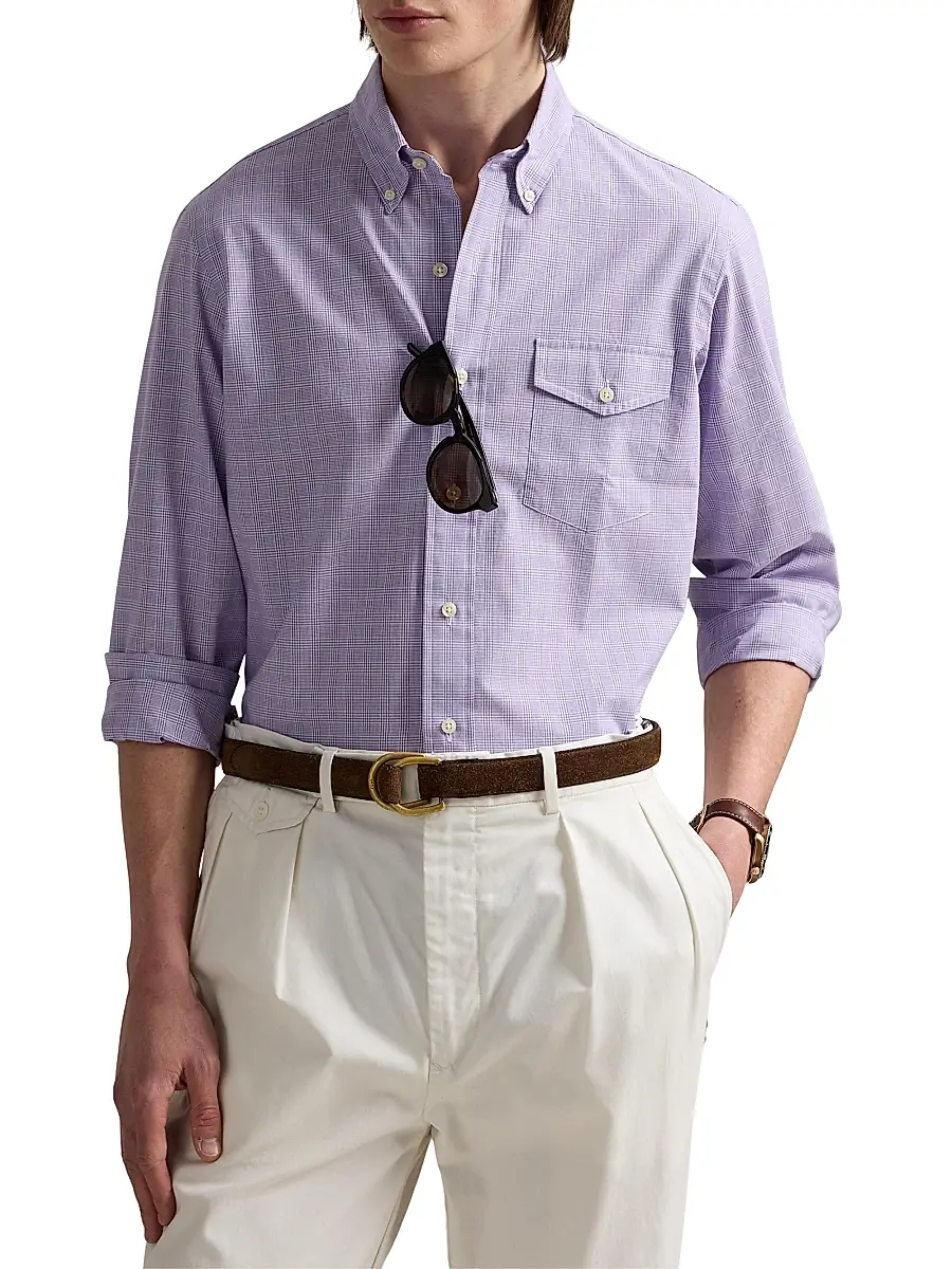 Polo Ralph Lauren Men's Classic-Fit Glen Plaid Poplin Shirt | Thumbnail 3 Polo Ralph Lauren Men's Classic-Fit Glen Plaid Poplin Shirt | Thumbnail 3