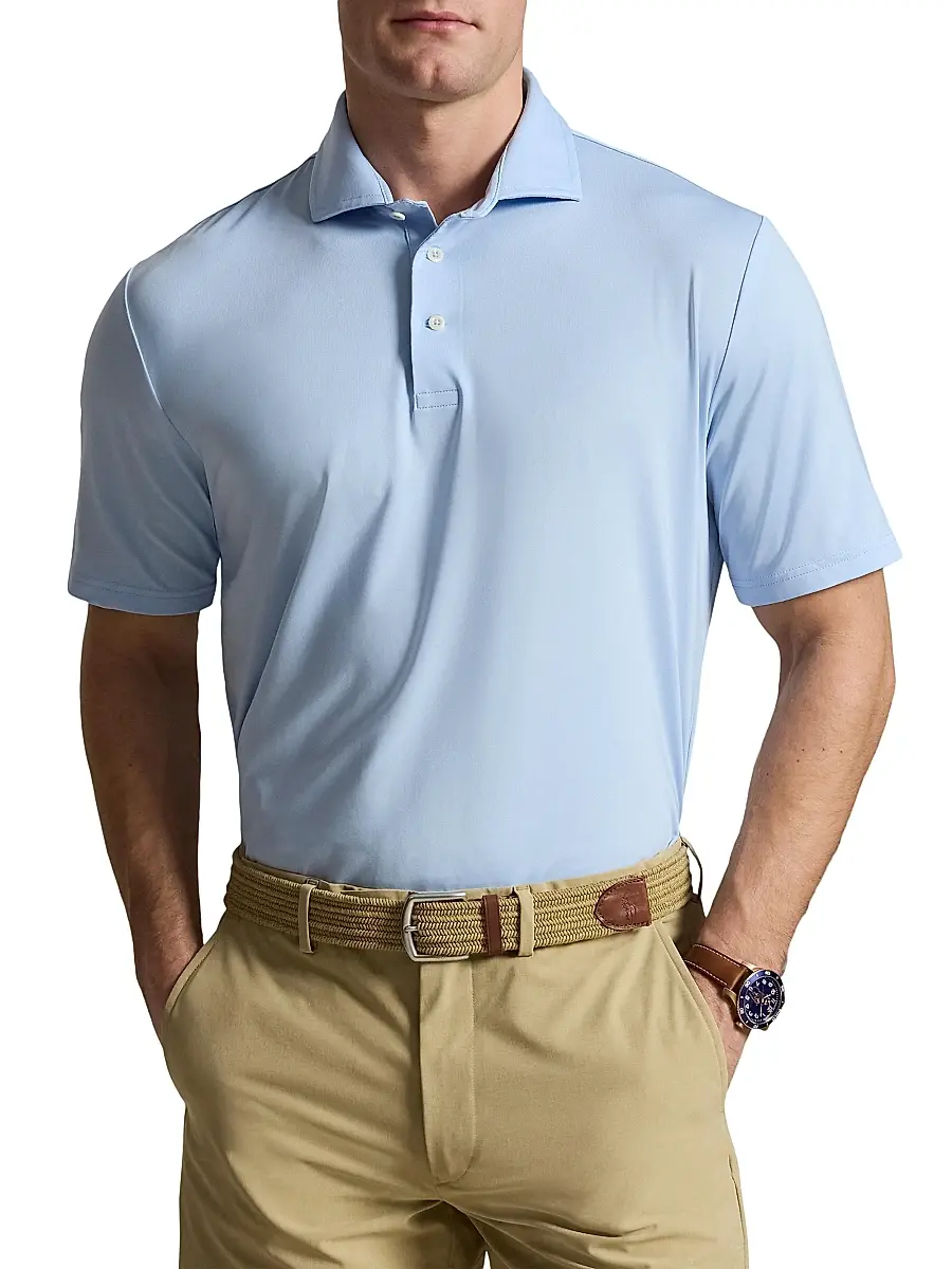 Polo Ralph Lauren Men's Lightweight Airflow Jersey Short-Sleeve Polo Shirt | Thumbnail 3