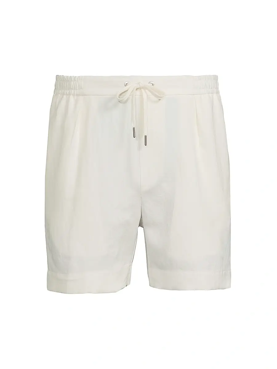 Ralph Lauren Purple Label Men's Silk-Linen Drawstring Shorts | Image 1 Ralph Lauren Purple Label Men's Silk-Linen Drawstring Shorts | Image 1