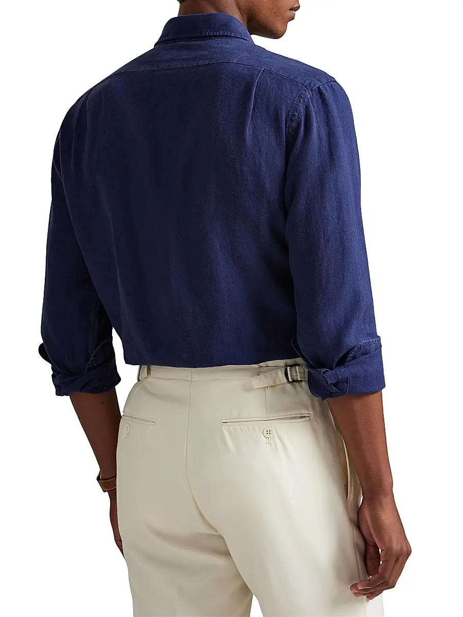 Polo Ralph Lauren Men's Slub Linen Button-Front Shirt | Thumbnail 4 Polo Ralph Lauren Men's Slub Linen Button-Front Shirt | Thumbnail 4