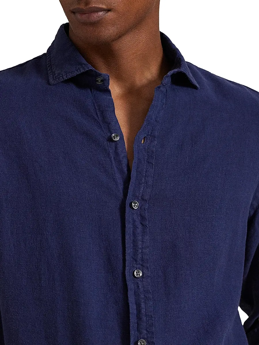 Polo Ralph Lauren Men's Slub Linen Button-Front Shirt | Thumbnail 5 Polo Ralph Lauren Men's Slub Linen Button-Front Shirt | Thumbnail 5