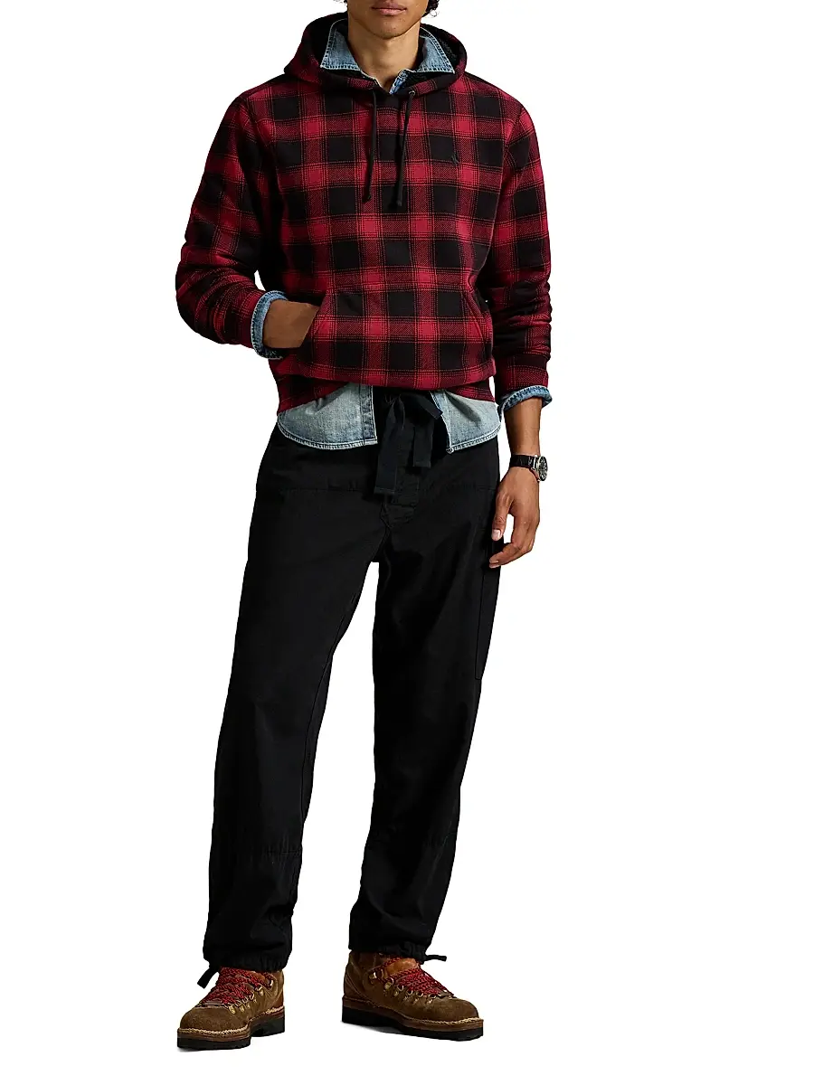 Polo Ralph Lauren Men's Magic Cotton Fleece Plaid Hoodie | Thumbnail 2 Polo Ralph Lauren Men's Magic Cotton Fleece Plaid Hoodie | Thumbnail 2