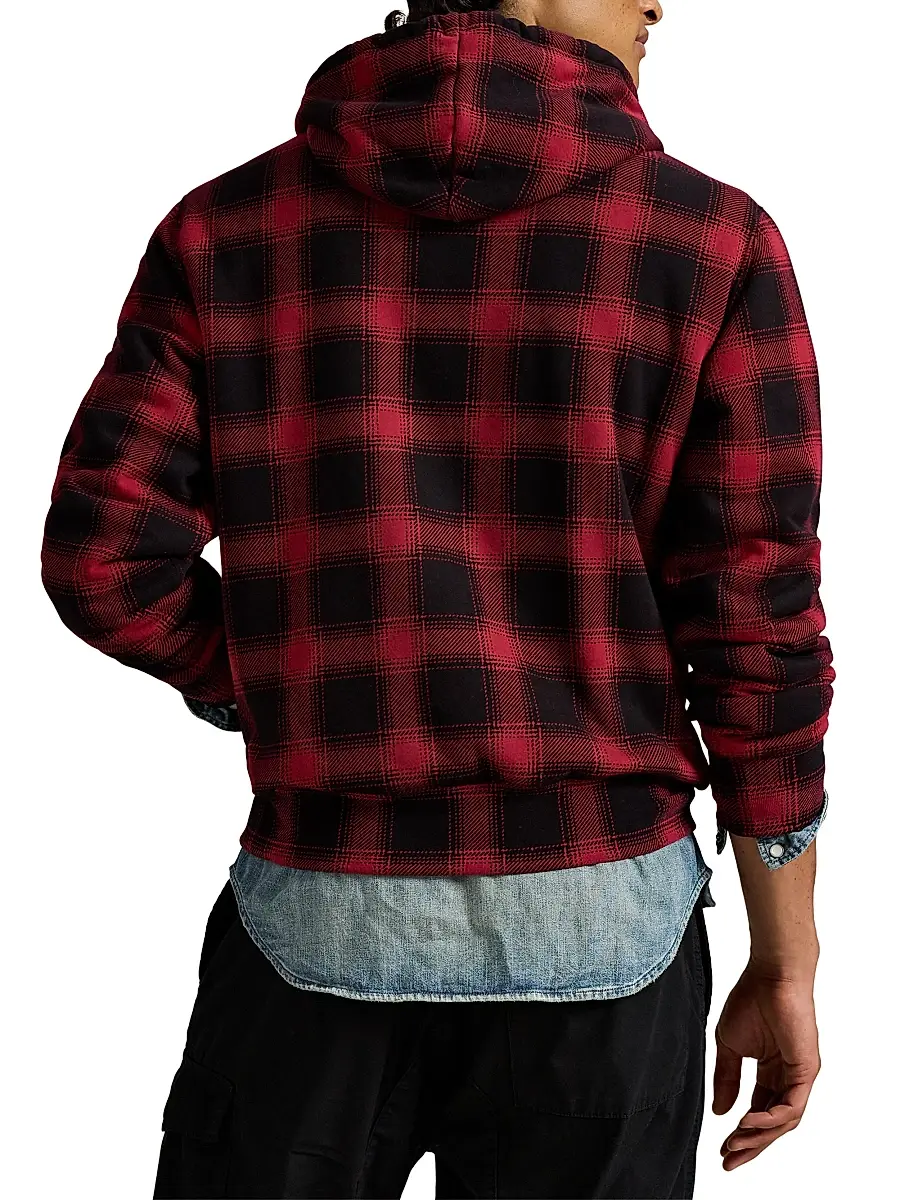 Polo Ralph Lauren Men's Magic Cotton Fleece Plaid Hoodie | Thumbnail 4 Polo Ralph Lauren Men's Magic Cotton Fleece Plaid Hoodie | Thumbnail 4