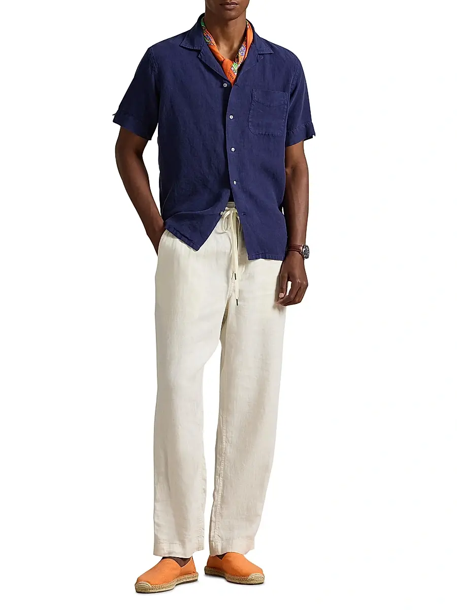 Polo Ralph Lauren Men's Slubby Linen Button-Front Shirt | Thumbnail 2 Polo Ralph Lauren Men's Slubby Linen Button-Front Shirt | Thumbnail 2