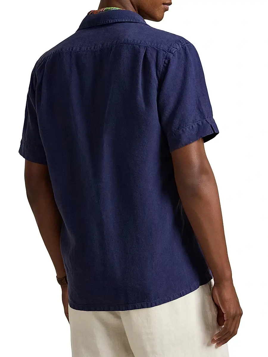 Polo Ralph Lauren Men's Slubby Linen Button-Front Shirt | Thumbnail 4 Polo Ralph Lauren Men's Slubby Linen Button-Front Shirt | Thumbnail 4