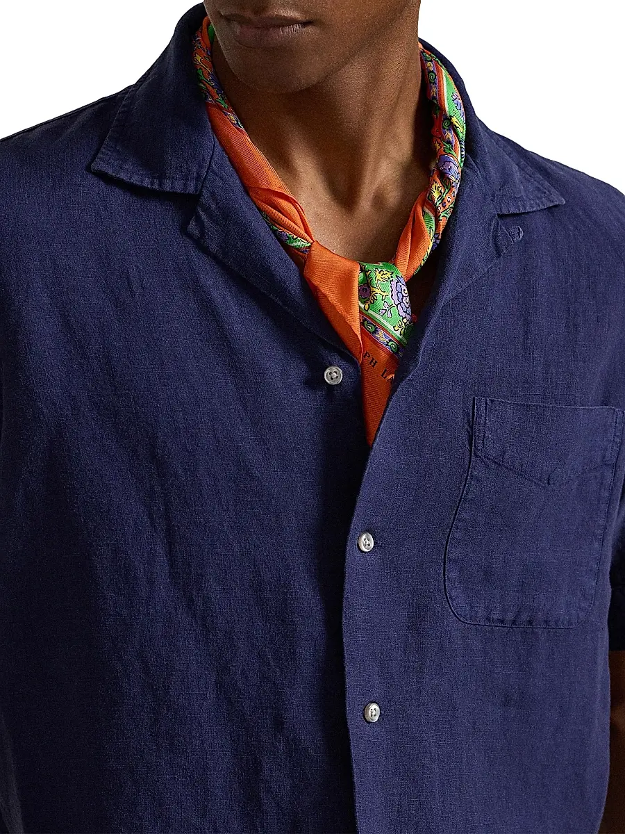 Polo Ralph Lauren Men's Slubby Linen Button-Front Shirt | Thumbnail 5 Polo Ralph Lauren Men's Slubby Linen Button-Front Shirt | Thumbnail 5