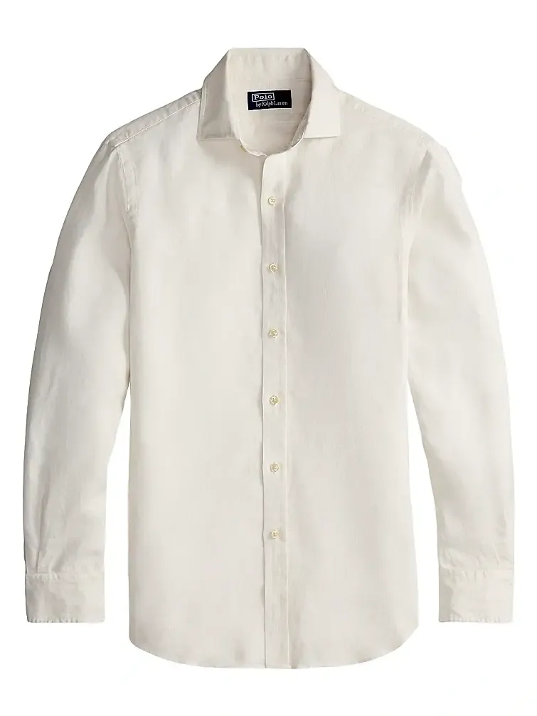 Men's Slub Linen Button-Front Shirt Men's Slub Linen Button-Front Shirt