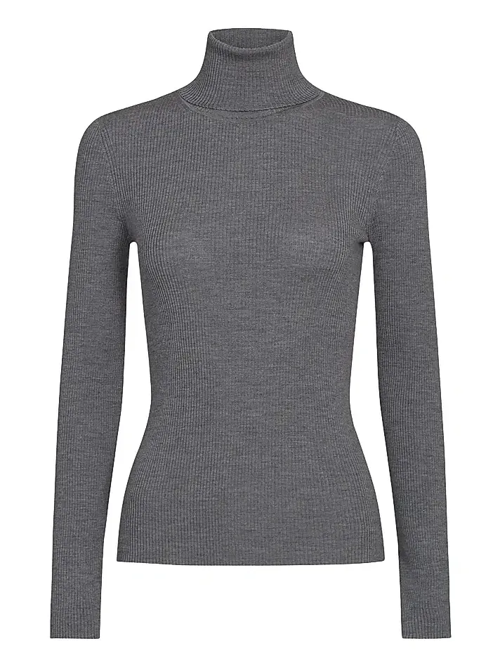 Women's Rib-Knit Wool Turtleneck