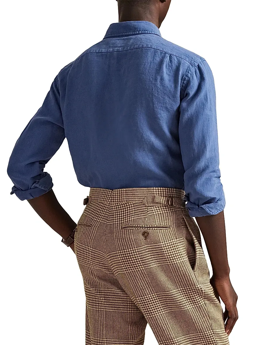 Polo Ralph Lauren Men's Slub Linen Button-Front Shirt | Thumbnail 4 Polo Ralph Lauren Men's Slub Linen Button-Front Shirt | Thumbnail 4