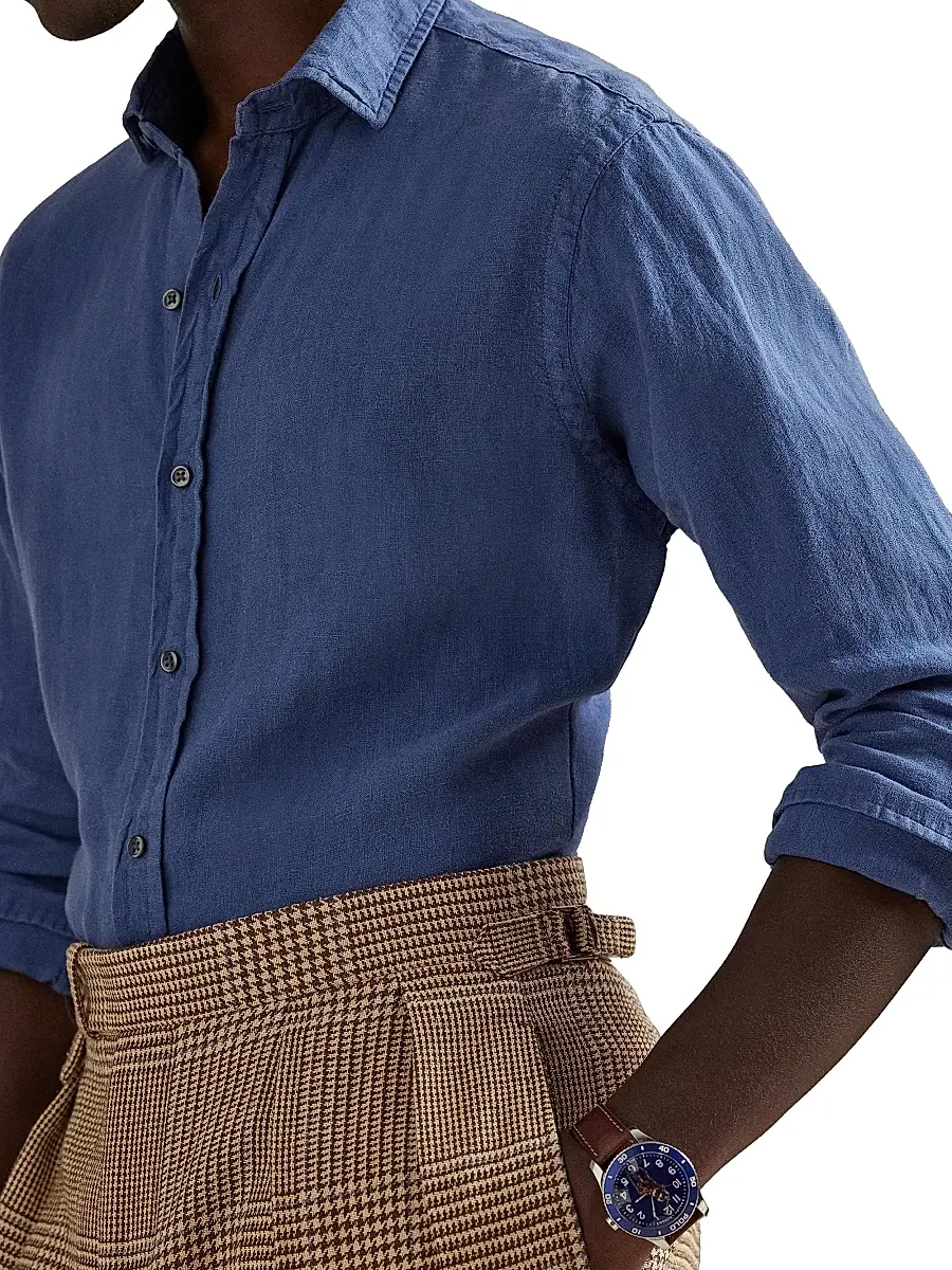 Polo Ralph Lauren Men's Slub Linen Button-Front Shirt | Thumbnail 5 Polo Ralph Lauren Men's Slub Linen Button-Front Shirt | Thumbnail 5