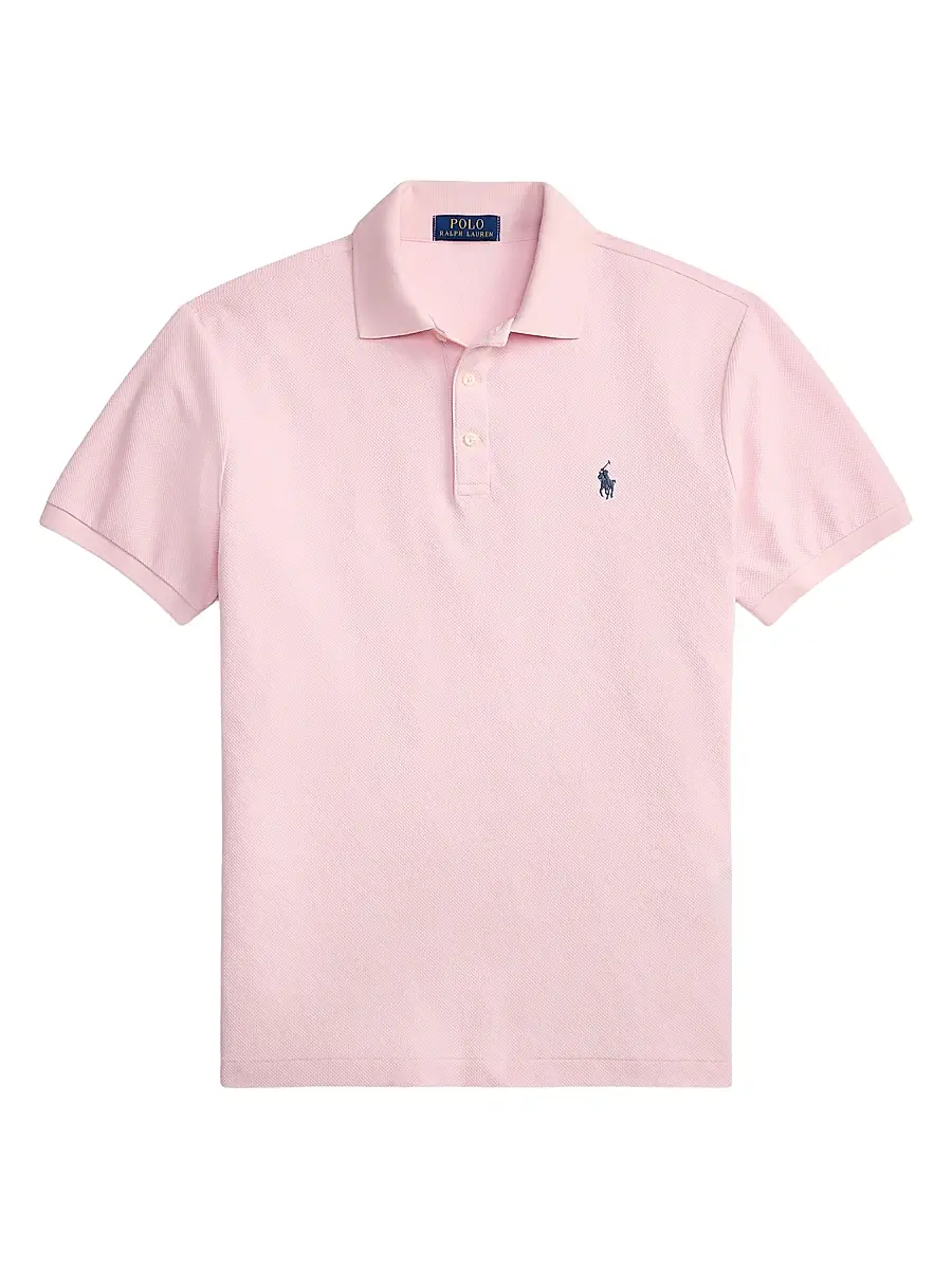 Polo Ralph Lauren Men's Honeycomb Cotton Polo Shirt - Bath Pink - Size XXL | Image 1 Polo Ralph Lauren Men's Honeycomb Cotton Polo Shirt - Bath Pink - Size XXL | Image 1
