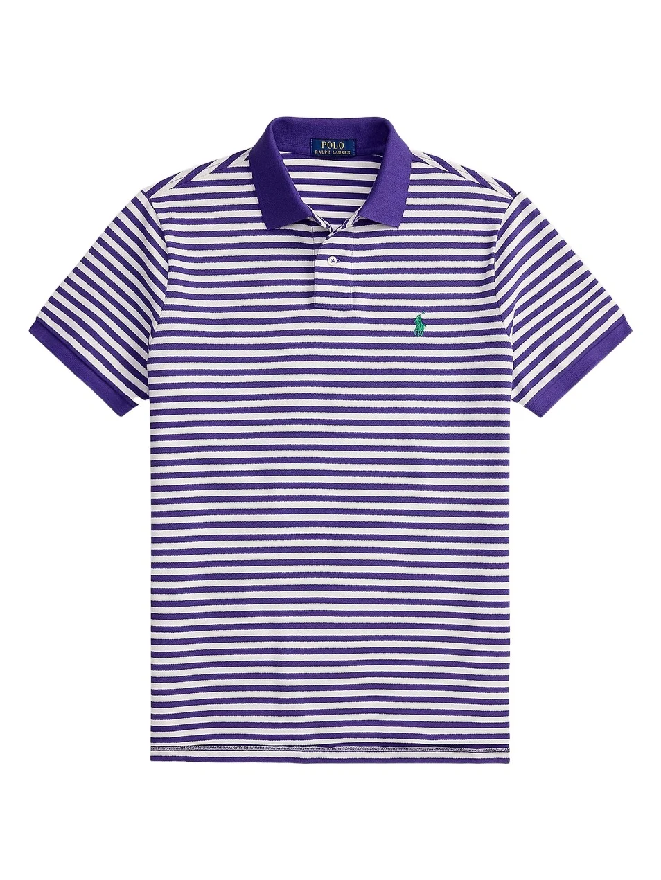 Polo Ralph Lauren Men's Striped Logo Mesh Cotton Polo Shirt