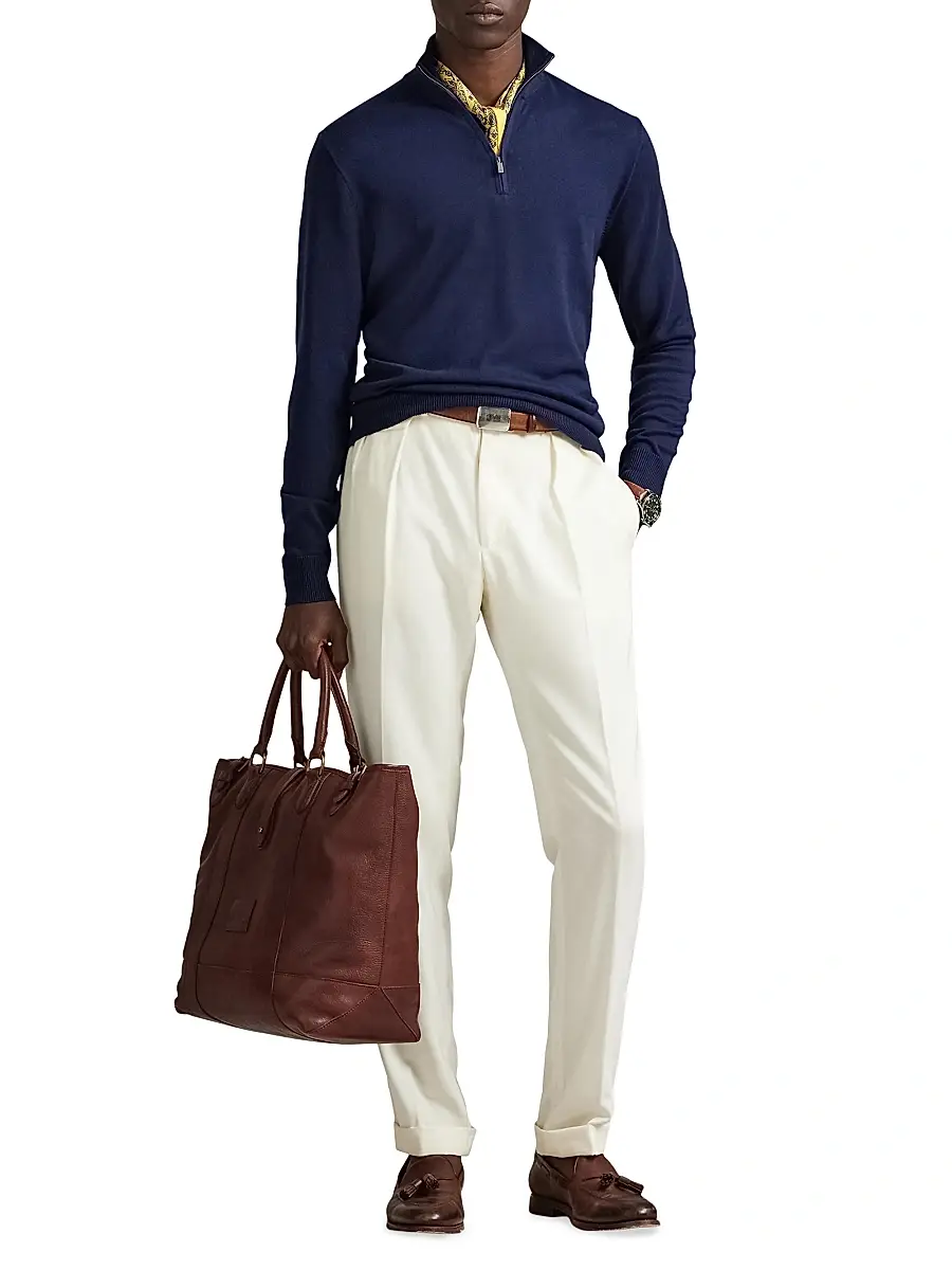 Polo Ralph Lauren Men's Cotton Quarter-Zip Sweater | Thumbnail 2 Polo Ralph Lauren Men's Cotton Quarter-Zip Sweater | Thumbnail 2