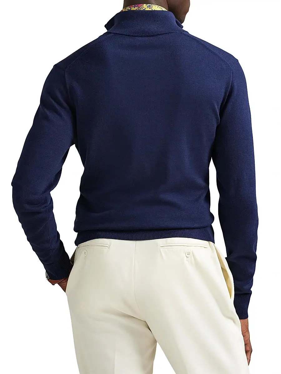 Polo Ralph Lauren Men's Cotton Quarter-Zip Sweater | Thumbnail 4 Polo Ralph Lauren Men's Cotton Quarter-Zip Sweater | Thumbnail 4