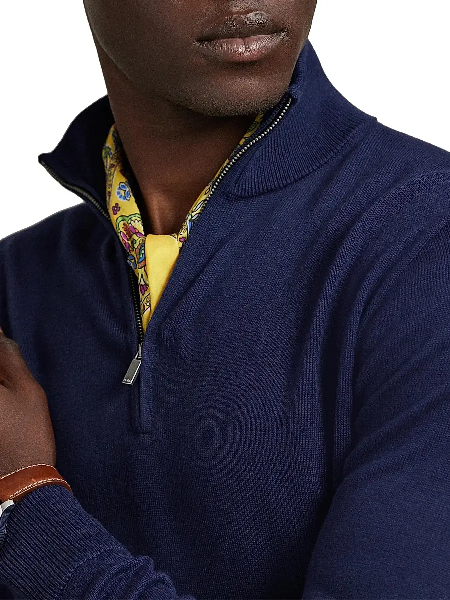 Polo Ralph Lauren Men's Cotton Quarter-Zip Sweater | Thumbnail 5 Polo Ralph Lauren Men's Cotton Quarter-Zip Sweater | Thumbnail 5