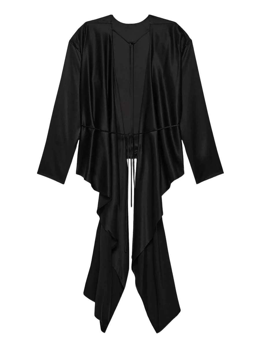 Women's Scarf-Drape Silk Top