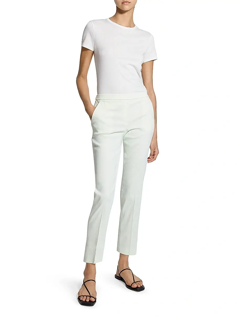 Theory Women's Treeca Linen Pull-On Crop Pants | Thumbnail 2 Theory Women's Treeca Linen Pull-On Crop Pants | Thumbnail 2