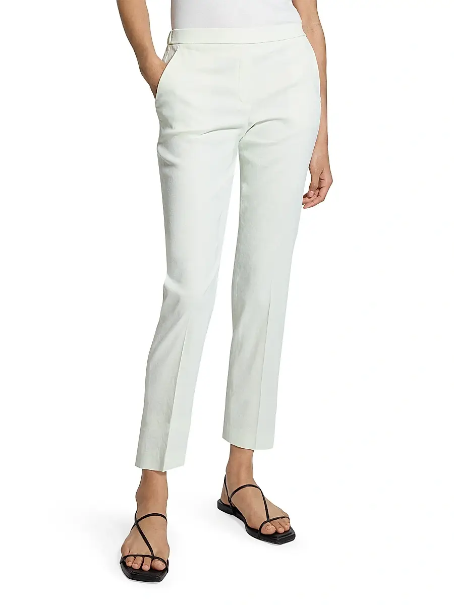Theory Women's Treeca Linen Pull-On Crop Pants | Thumbnail 3 Theory Women's Treeca Linen Pull-On Crop Pants | Thumbnail 3