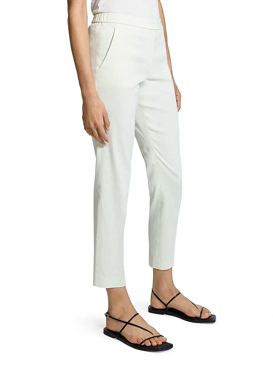 Theory Women's Treeca Linen Pull-On Crop Pants | Thumbnail 4 Theory Women's Treeca Linen Pull-On Crop Pants | Thumbnail 4