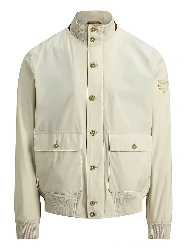Men's Gabardine Stand Collar Bomber Jacket Men's Gabardine Stand Collar Bomber Jacket