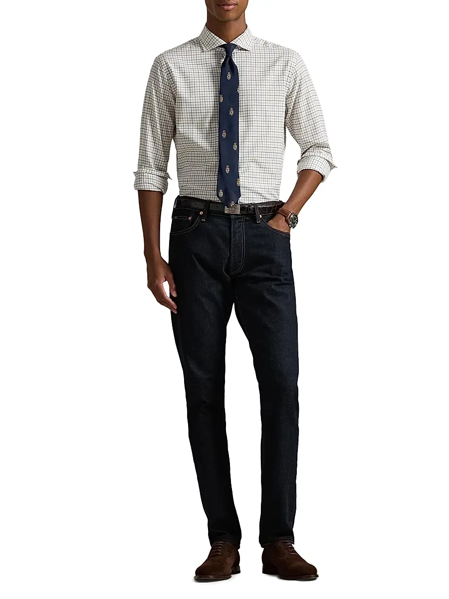 Polo Ralph Lauren Men's Grid Cotton Twill Shirt | Thumbnail 2 Polo Ralph Lauren Men's Grid Cotton Twill Shirt | Thumbnail 2