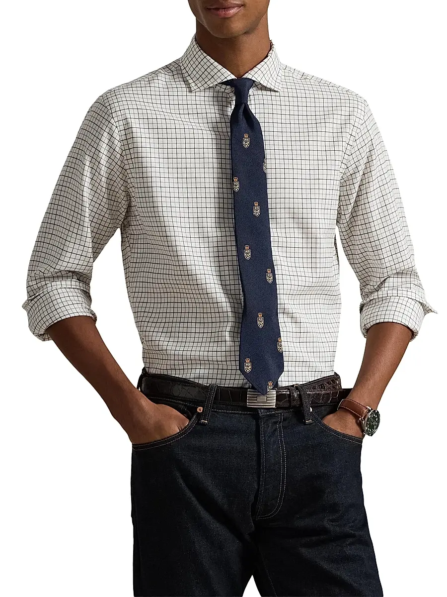Polo Ralph Lauren Men's Grid Cotton Twill Shirt | Thumbnail 3 Polo Ralph Lauren Men's Grid Cotton Twill Shirt | Thumbnail 3
