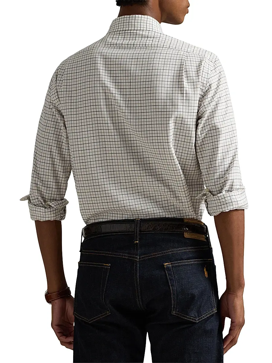 Polo Ralph Lauren Men's Grid Cotton Twill Shirt | Thumbnail 4 Polo Ralph Lauren Men's Grid Cotton Twill Shirt | Thumbnail 4