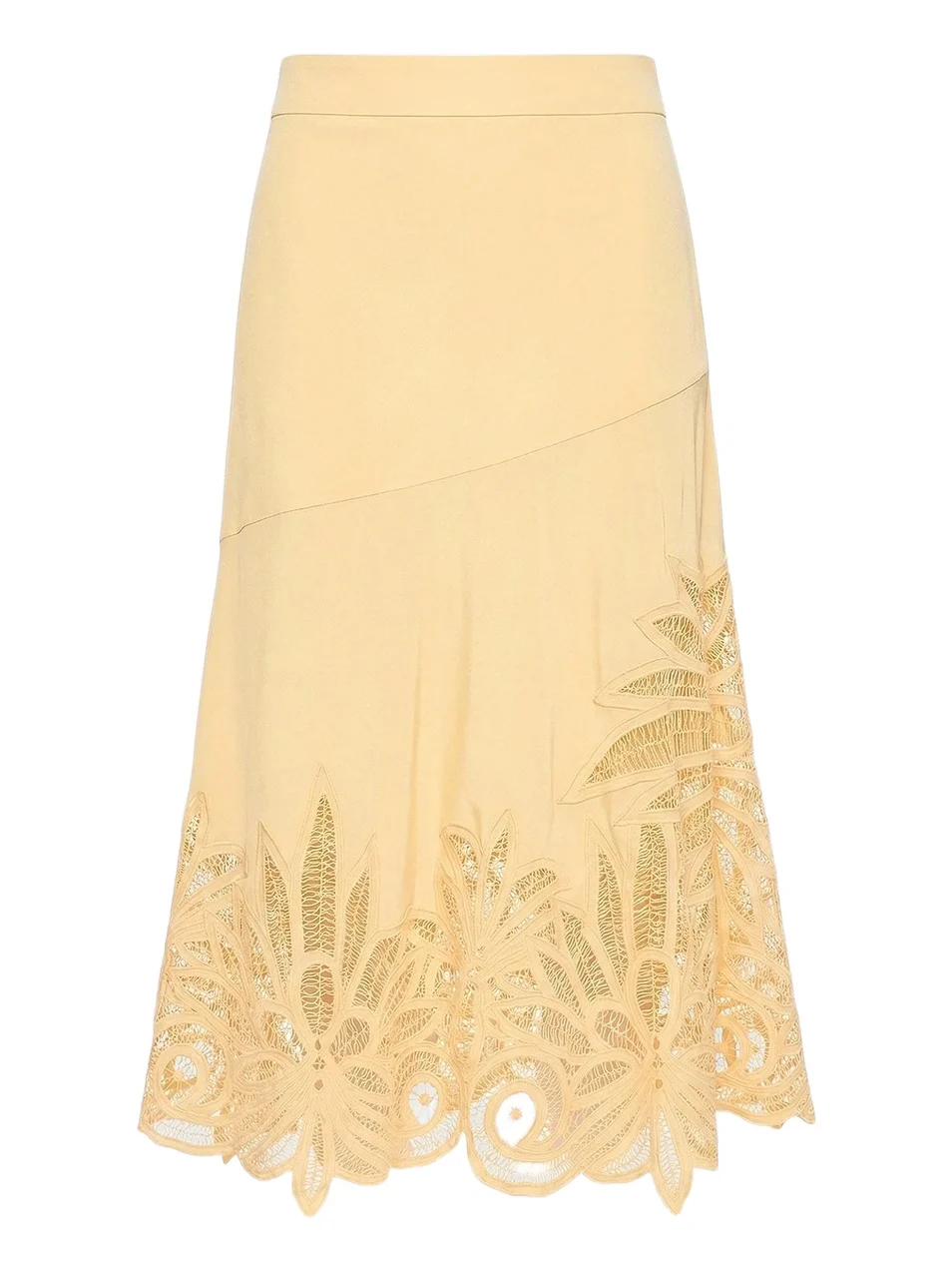 Ulla Johnson Women's Oona Silk Lace-Hem Maxi Skirt