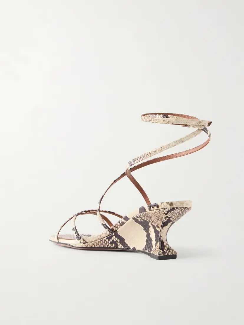 Paris Texas Nina 50 Snake-effect Leather Wedge Sandals | Thumbnail 3 Paris Texas Nina 50 Snake-effect Leather Wedge Sandals | Thumbnail 3