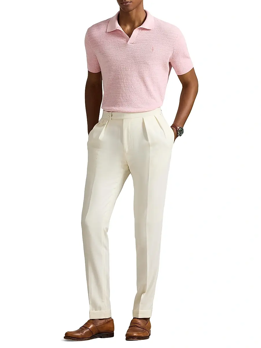 Polo Ralph Lauren Men's Cotton-Linen Knit Polo Shirt | Thumbnail 2 Polo Ralph Lauren Men's Cotton-Linen Knit Polo Shirt | Thumbnail 2