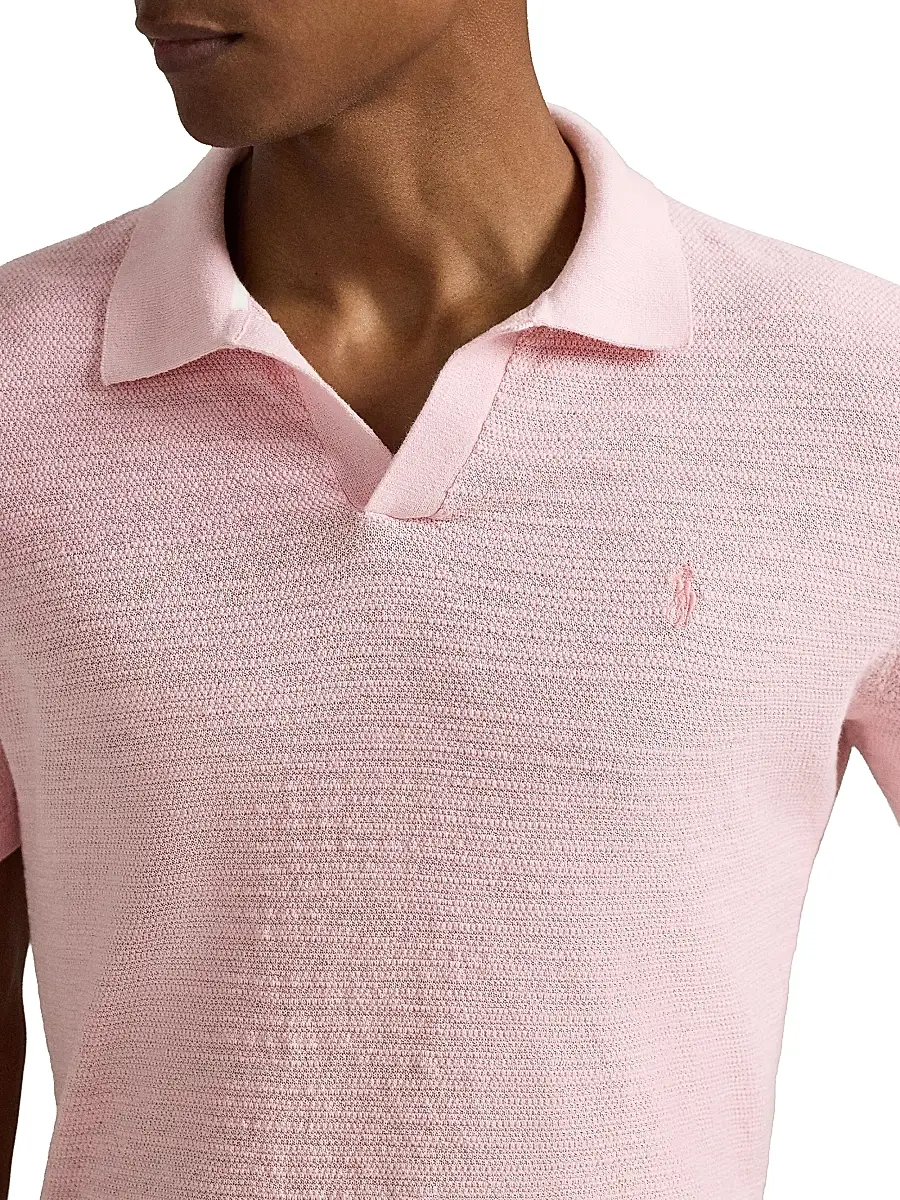 Polo Ralph Lauren Men's Cotton-Linen Knit Polo Shirt | Thumbnail 5 Polo Ralph Lauren Men's Cotton-Linen Knit Polo Shirt | Thumbnail 5