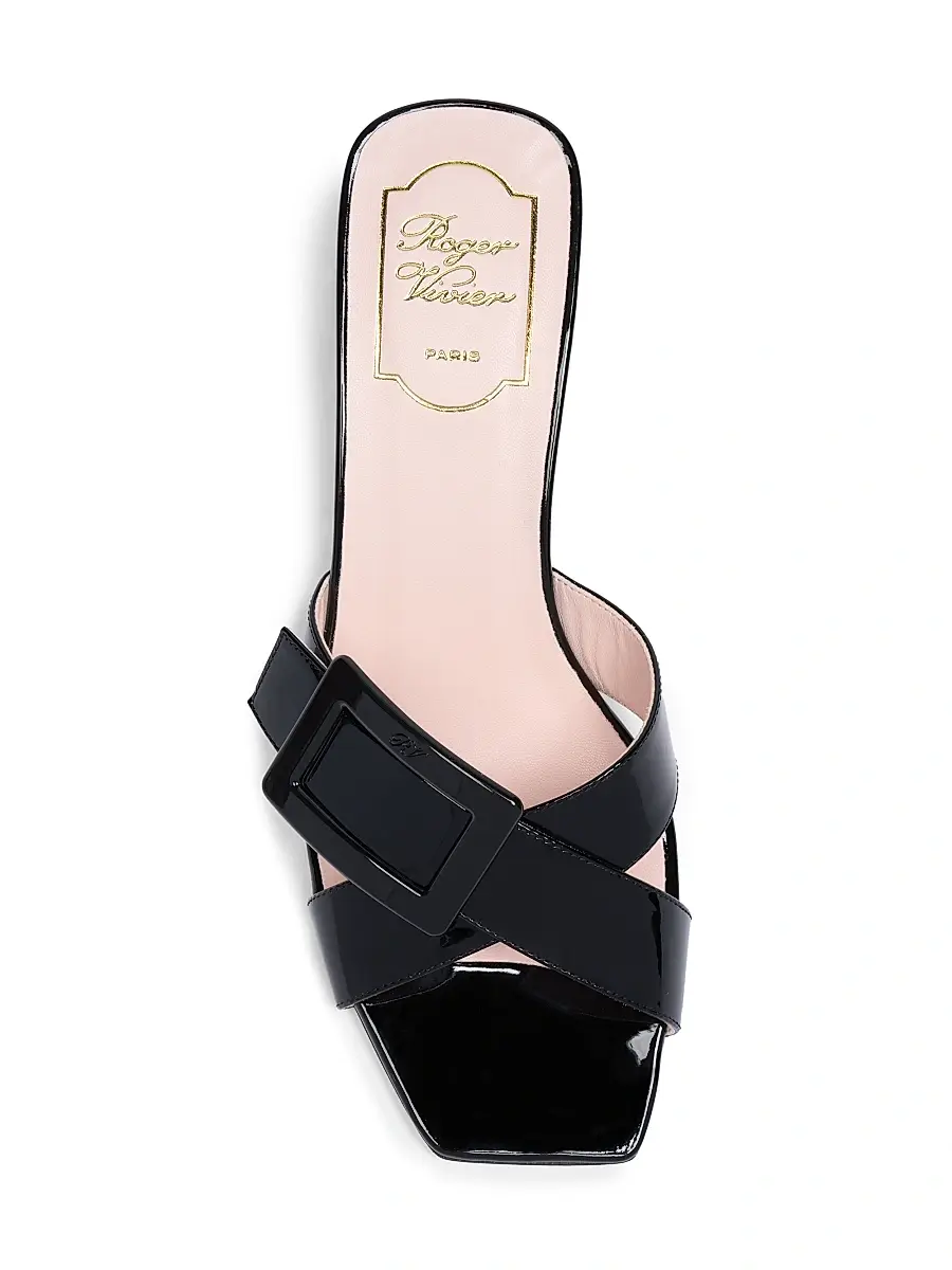 Roger Vivier Women's BV Cross Tonal 45MM Leather Mules | Thumbnail 4 Roger Vivier Women's BV Cross Tonal 45MM Leather Mules | Thumbnail 4