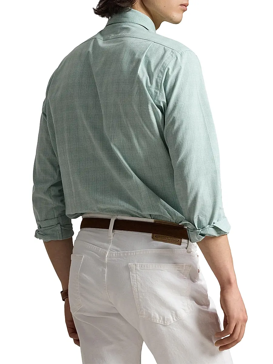 Polo Ralph Lauren Men's Check Cotton Poplin Shirt | Thumbnail 4 Polo Ralph Lauren Men's Check Cotton Poplin Shirt | Thumbnail 4