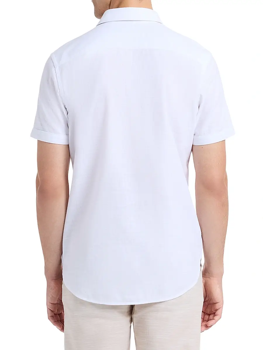 Robert Graham Men's Sutton Solid Linen-Cotton Shirt | Thumbnail 5 Robert Graham Men's Sutton Solid Linen-Cotton Shirt | Thumbnail 5